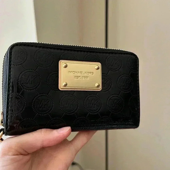Michael Kors Black Wristlet with Gold Accents - Picture 5 of 14